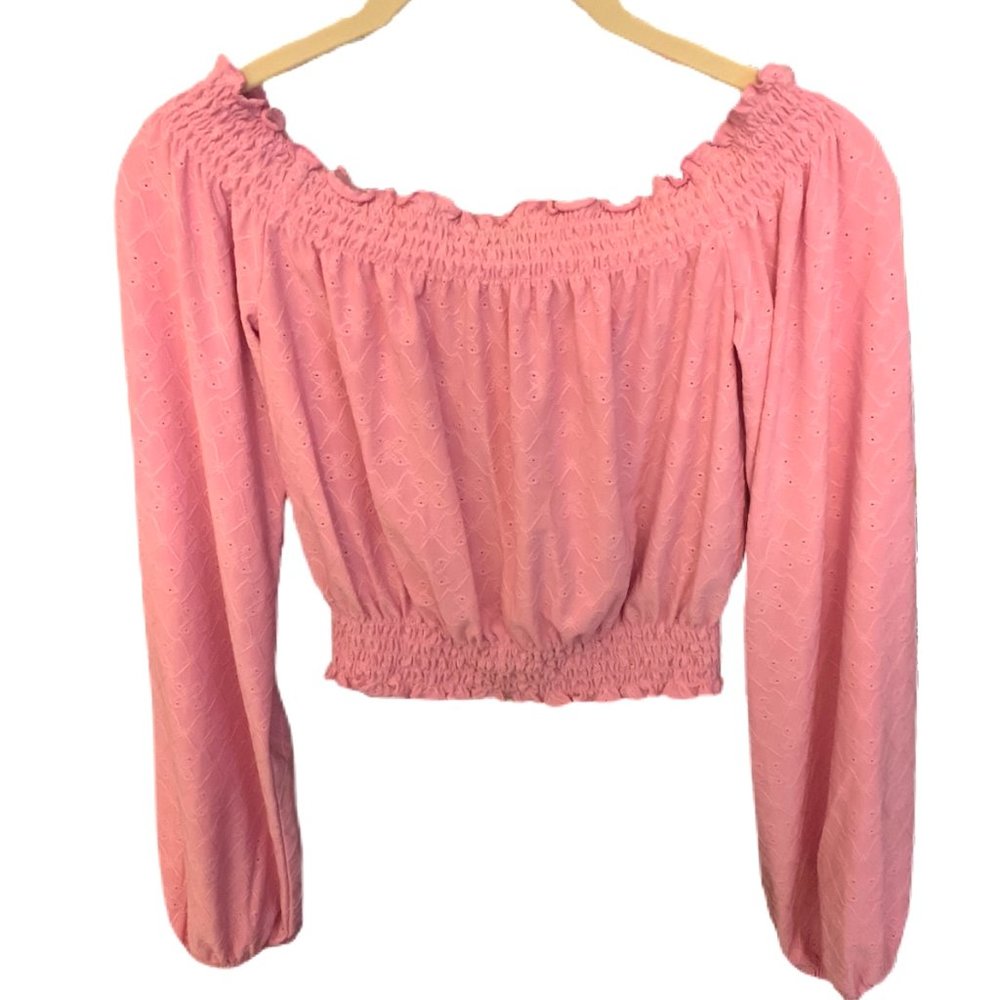 H&M Pink Off-the-Shoulder Crop Top